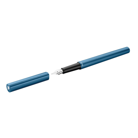 Stilouri pentru Copii si Scoala - Stilou ineo elements ocean blue penita m in cutie metalica pentru cadou