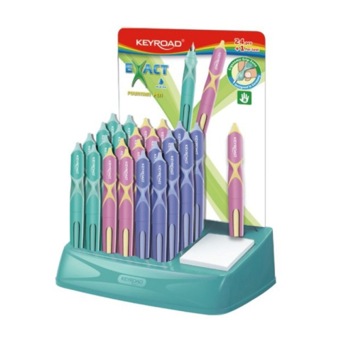 Stilou Keyroad Exact KR972508, penita iridium "M", alimentare rezerve, grip ergonomic, corp plastic diverse culori pastel [1]