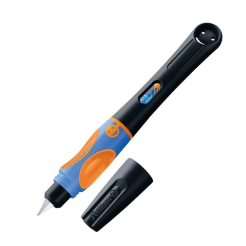 Stilou Pelikan Graffix4 820349, varf M, alimentare rezerve, corp plastic , +1 rezerve, pentru dreptaci, neon black, blister [2]