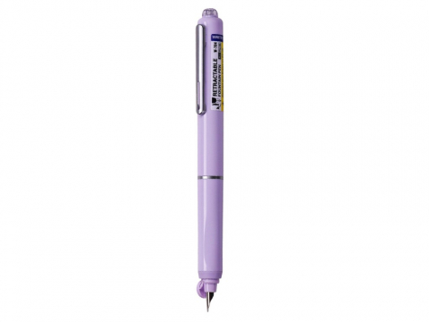 Rechizite Școlare - Stilou retractabil Writech corp violet + 5 patroane cu cerneală albastru