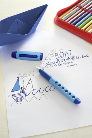 Stilou scolar scribolino albastru stangaci faber-castell [3]