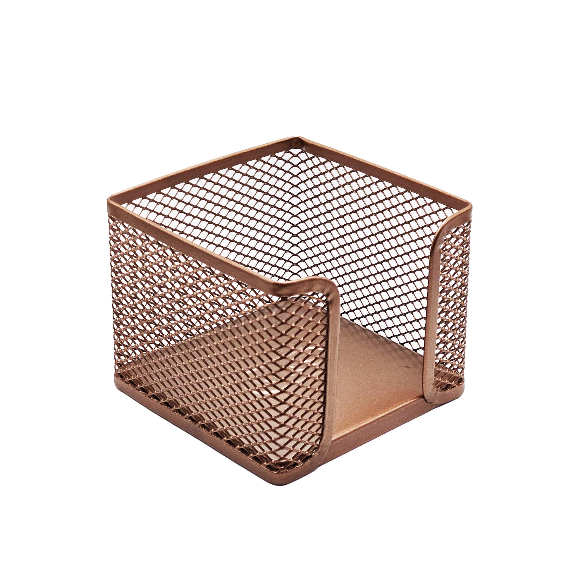 Articole pentru birou - Suport birou cub metal plasa Mas RoseGold