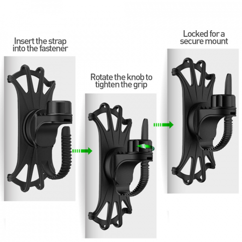 Suport detașabil Tellur de telefon 4"-6.5" pentru bicicletă BPH100, negru [1]