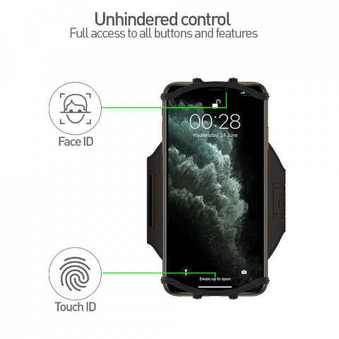 Suport detașabil Tellur de telefon 4"-6.5" pentru braț A100, negru [2]
