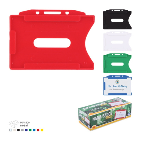 Articole pentru birou - Suport ecuson ARK 2020, orizontal pentru card, 9x6cm, plastic rigid, diverse culori