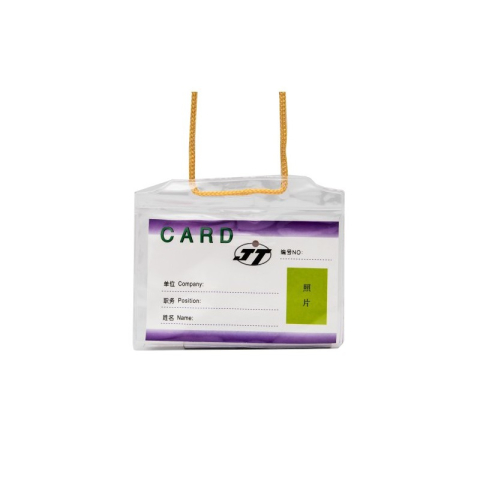 Articole pentru birou - Suport ecuson cu snur CNX SD105C, orizontal, 16 microni, 67x102mm, plastic, transparent