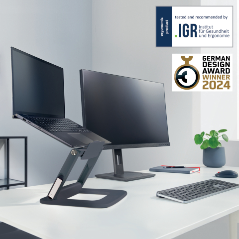 Suport ergonomic pentru laptop ajustabil gri carbune leitz [3]