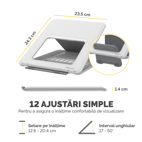 Suport ergonomic pentru laptop alb breyta [2]