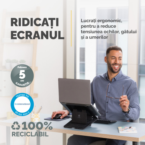 Suport ergonomic pentru laptop negru breyta [4]