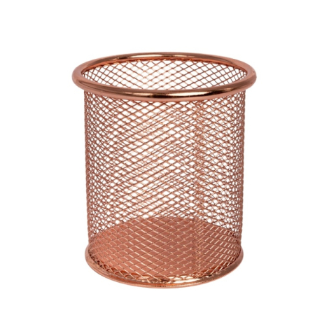 Suport instrumente de scris OFFICE COVER 802, cilindric, plasa metalica, auriu/bronz [1]