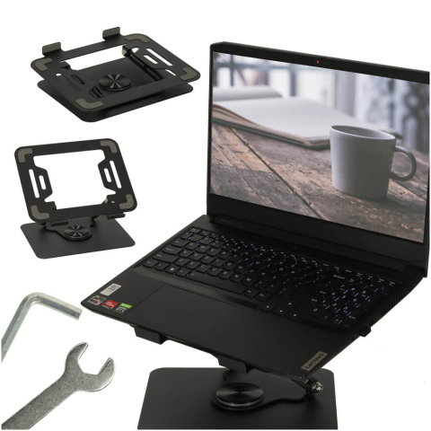 Accesorii IT - Suport laptop ajustabil 360° ergonomic – metal rezistent, rotire completa
