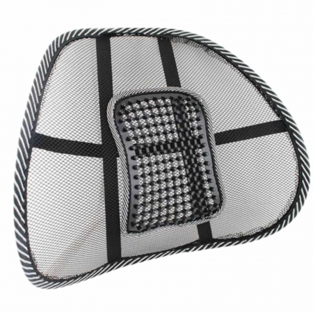 Suplimente alimentare - Suport lombar terapeutic, pentru scaun auto sau birou, corecteaza postura, 40 x 39 cm, Metal si Plasa, Negru