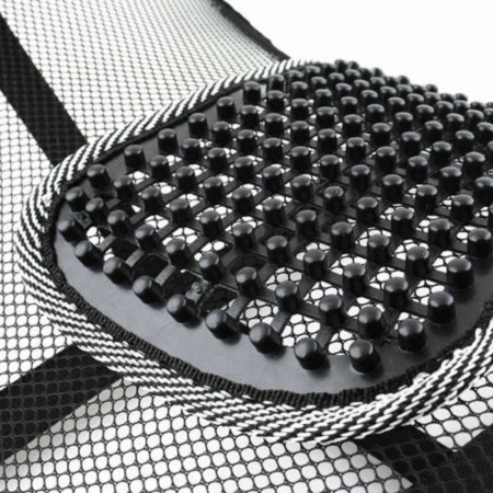 Suport lombar terapeutic, pentru scaun auto sau birou, corecteaza postura, 40 x 39 cm, Metal si Plasa, Negru [1]