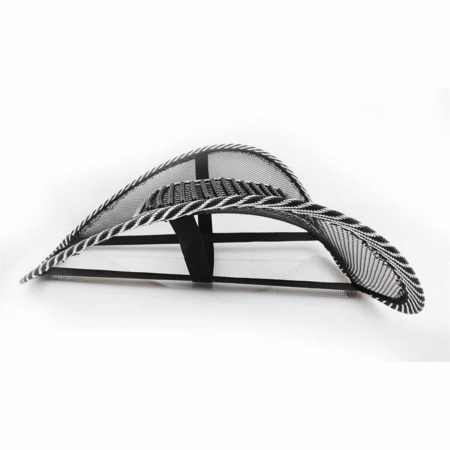 Suport lombar terapeutic, pentru scaun auto sau birou, corecteaza postura, 40 x 39 cm, Metal si Plasa, Negru [4]