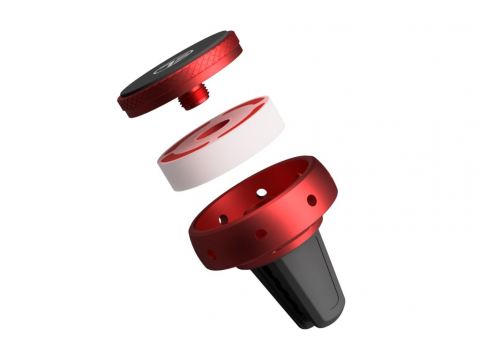 Suport magnetic de telefon pentru ventilație FreshDot, Odorizant Bubble Gum, roșu [2]