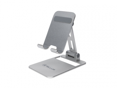 Accesorii IT - Suport Telefon Birou Tellur, Aluminiu, Argintiu