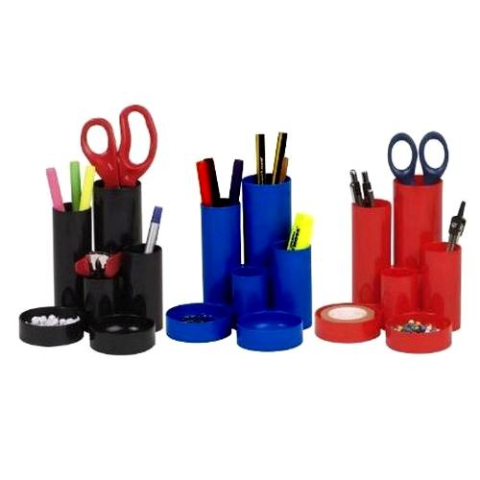 Birotică și Papetărie - Suport tubular birou 6 compartimente rosu flaro