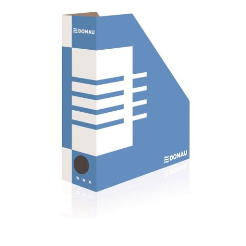 Articole pentru birou - Suport vertical din carton DONAU cotor 100 mm carton 390 gsm albastru 