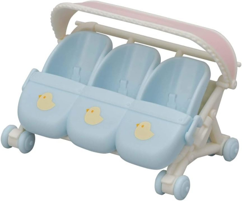 Carucioare, articole transport - Sylvanian families-carucior pentru iepurasi tripleti