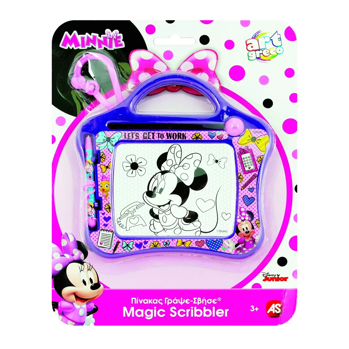 Jucării și Jocuri pentru copii - Tabla de scris, Minnie Mouse, Magic Scribbler Travel, varsta de la 3 ani la 7 ani