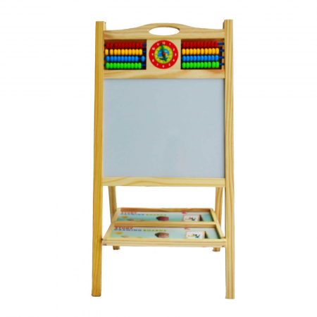 Tabla educativa copii 2 in 1 cu suport, accesorii, maner, ceas si abac. [1]