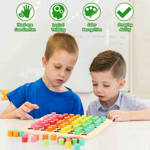 Tabla Inmultirii din Lemn 1-9 – Joc Educativ cu 81 Piese pentru Copii 7 Ani+ [1]