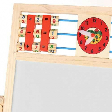 Tabla magnetica copii, de scris, cu doua fete, din lemn, Educativa, cu Suport si Accesorii, Abac, 67 x 41 x 32 cm [7]