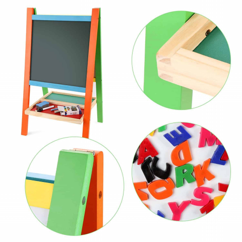 Tabla magnetica pentru copii cu doua fete, pliabila, cu picioare si suport [2]