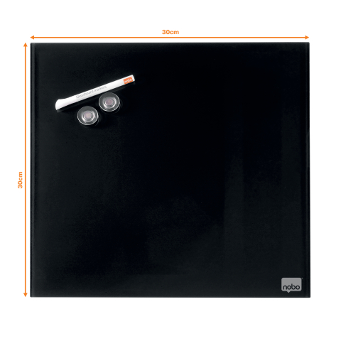 Tabla magnetica sticla 30*30 cm neagra+accesorii diamond nobo [2]