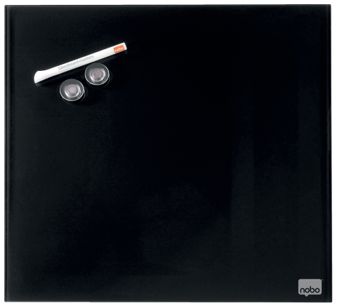 Organizare, arhivare, prezentare - Tabla magnetica sticla 45*45 cm neagra+accesorii diamond nobo