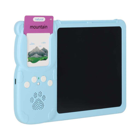 Tableta 2 in 1, Cititor de carduri pentru invatarea vocabularului in limba engleza, 112 Carduri si Desene, Fade Blue [4]