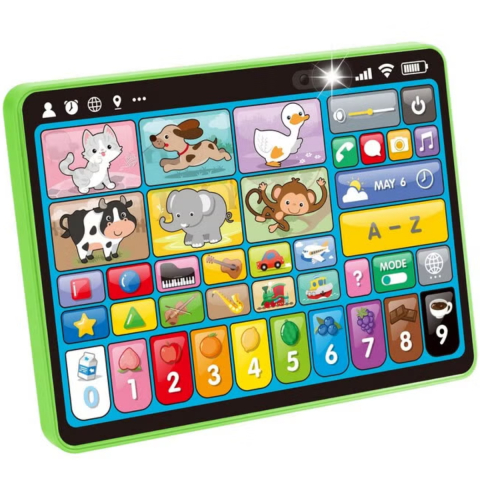 Jucării și Jocuri pentru copii - Tableta interactiva 3 in 1 pentru copii, jucarie logopedica si muzicala, Verde