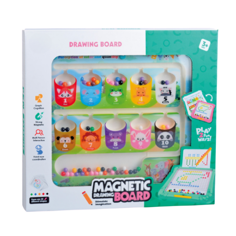 Table magnetice pentru copii - Tablita de desen 2 in 1 cu magneti - Culori si numere