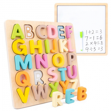 Jucării și Jocuri pentru copii - Puzzle lemn Montessori ⭐ Litere si tabla magnetica.