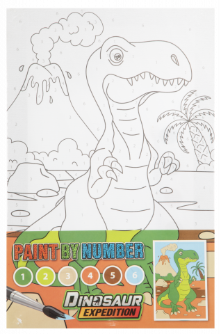 Art & Craft si Artizanat - Tablou pictez pe numere - Dinozaur vesel