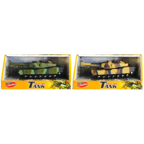 Jucării și Jocuri pentru copii - Tanc militar cu sunete si lumini MegaCreative 462671, 18cm, 3 baterii AG13 incluse, plastic, diverse culori, 3+ ani