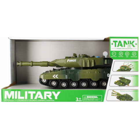 Jucării și Jocuri pentru copii - Tanc militar cu sunete si lumini MegaCreative 523020, 30cm, plastic, verde, 3+ ani
