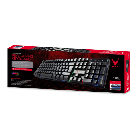 Periferice IT - Tastatura Platinet Varr Pro-Gaming VRGBK7023B, USB, 104 taste iluminate RGB, cablu 1.4m, negru