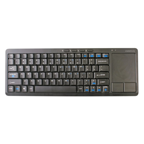 Periferice IT - Tastatura wireless Omega Smart TV OKB004B, cu touch pad, negru