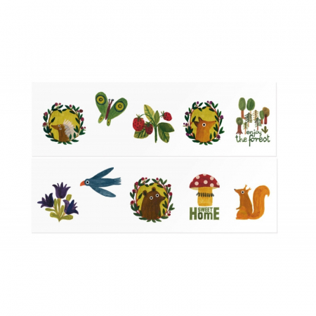 Tatuaje temporare copii - Tatuaje lavabile, colorate, padure, cu cerneala vegetala, varsta 3 - 6, 6 - 9 ani, Baiat, Fata