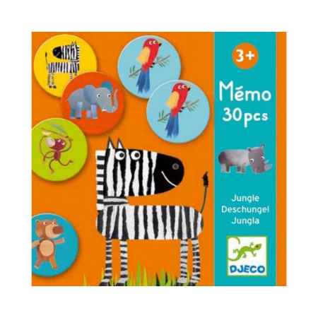 Cadouri Jucării Copii Grădiniță - Joc educativ de memorie cu animale din jungla ⭐ Micostore.ro