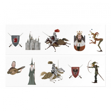 Art & Craft si Artizanat - Tatuaje printese si cavaleri curajosi, magi si personaje medievale, varsta 3 - 6, 6 - 9 ani, Baiat