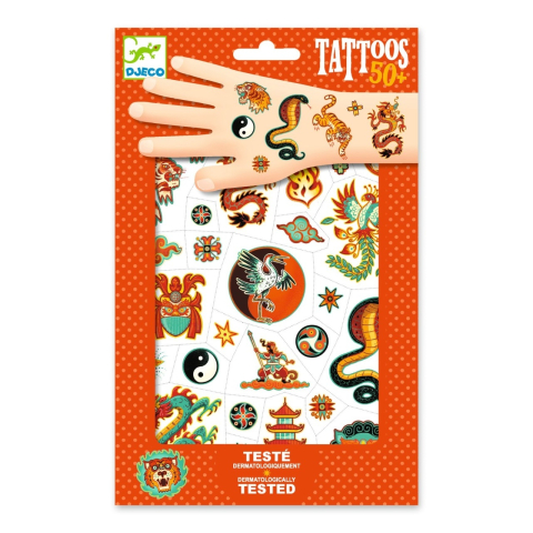 Jucării și Jocuri pentru copii - Tatuaje temporare Arte martiale, Djeco Baiat, Fata, varsta 3 - 6 ani, 6 - 9 ani