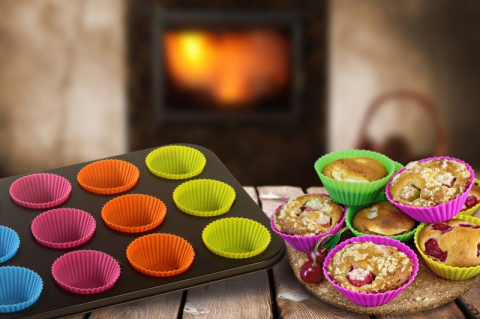 Tava 12 briose+forme silicon 35x26.5x3cm,vanora home [1]