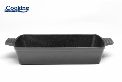 Tavi copt - Tava fonta emailata 33 x 23 x 7 cm, marble grey, cooking by heinner