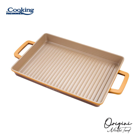 Tavi copt - Tava gratar aluminiu turnat 36 x 26.4 x 4 cm, nicolai tand, origini, cooking by heinner