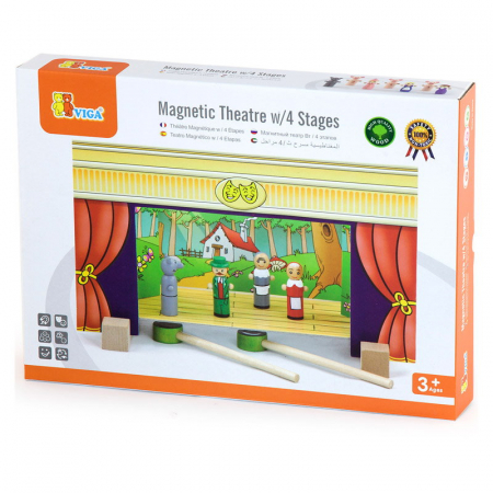 Jucării și Jocuri pentru copii - Teatru de papusi magnetic din lemn