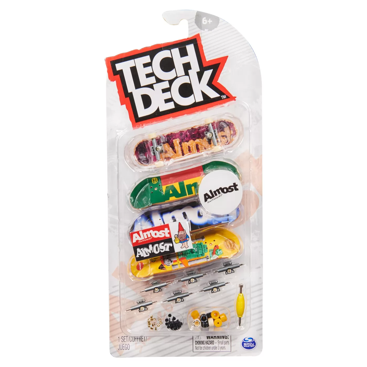 Jucarii interactive copii - Tech deck pachet 4 piese fingerboard almost 9.6cm, varsta de la 6 ani la 12 ani