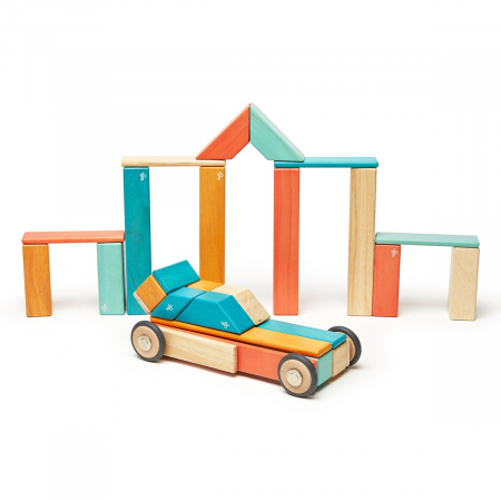 Jucării și Jocuri pentru copii - Tegu Sunset, set 42 piese din lemn magnetic, 1-10