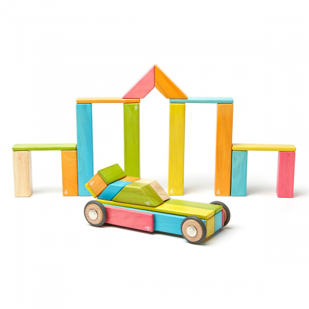Jucării și Jocuri pentru copii - Tegu Tints, set 42 piese din lemn magnetic, 1-10